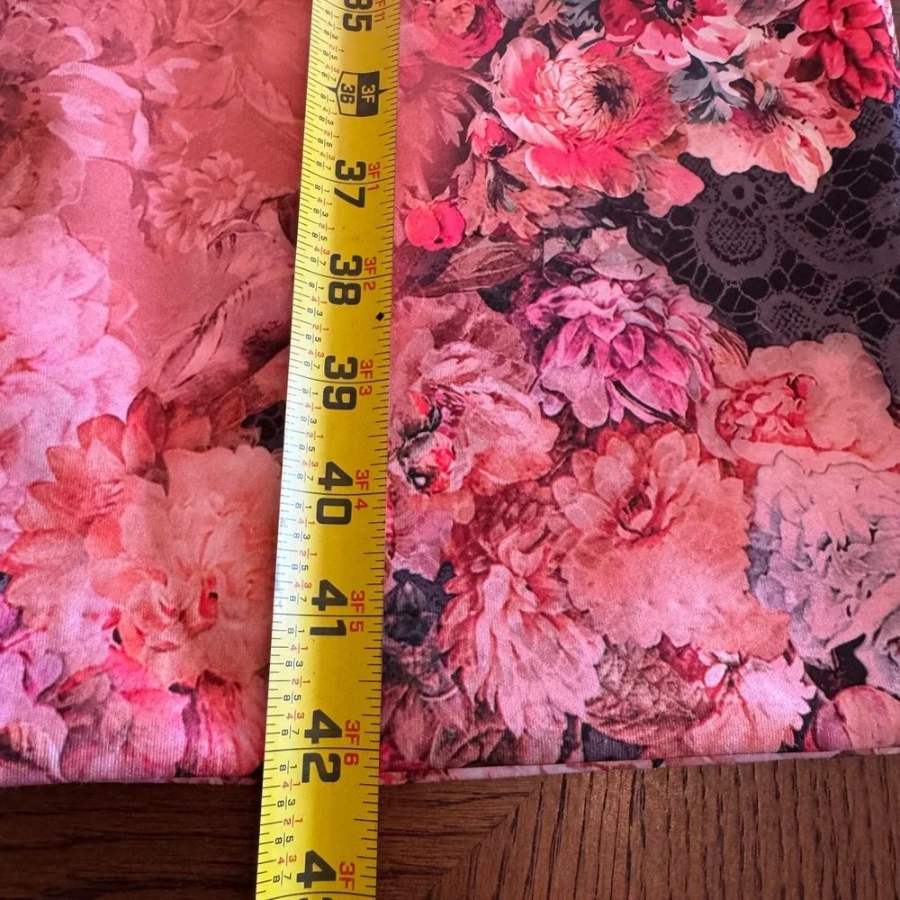 Pink Orange Sheath Midi Dress Cap Sleeves Floral Print Cocktail NWT M Sexy Chic